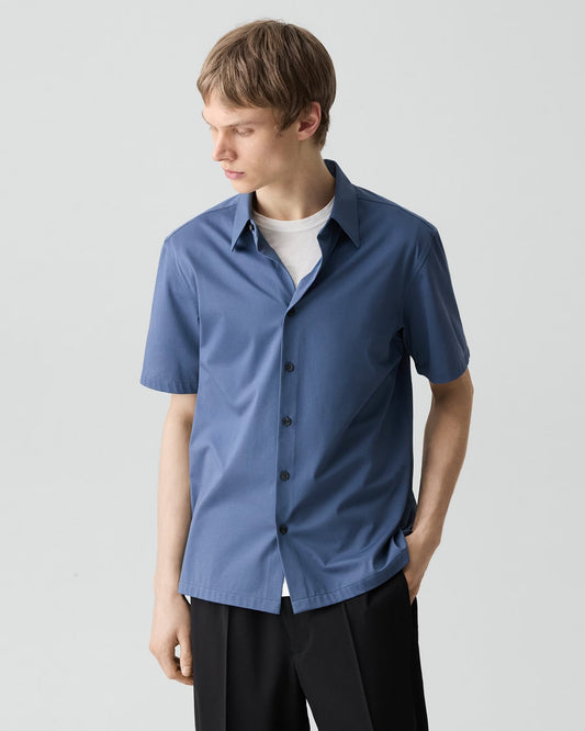 Irving Short-Sleeve Shirt Structure Knit Bering - Theory Men