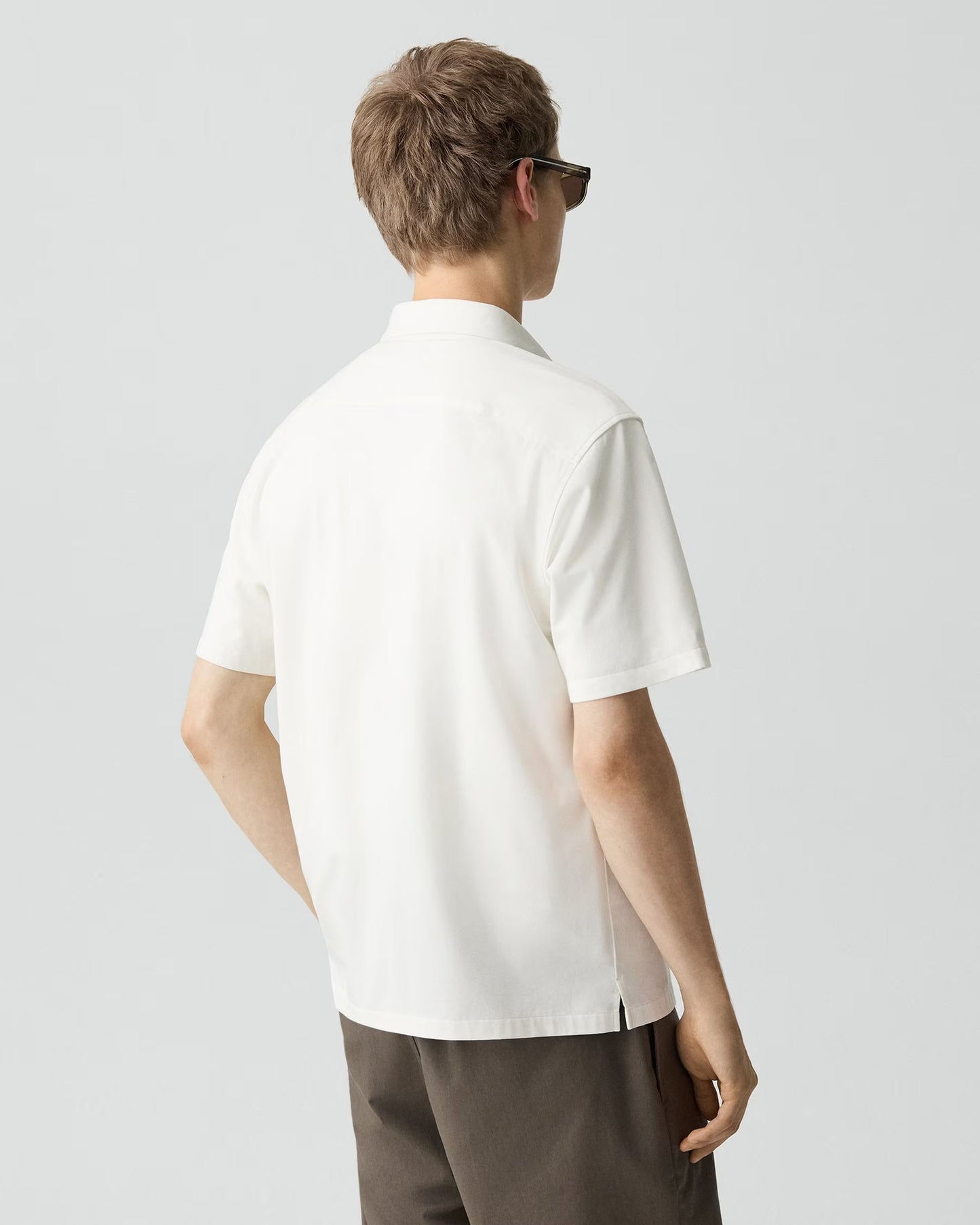 Irving Short-Sleeve Shirt Structure Knit II White - Theory Men