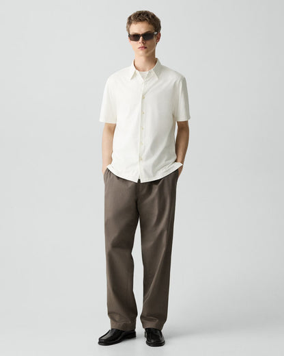 Irving Short-Sleeve Shirt Structure Knit II White - Theory Men