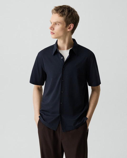 Irving Short-Sleeve Shirt Structure Knit II Eclipse - Theory Men