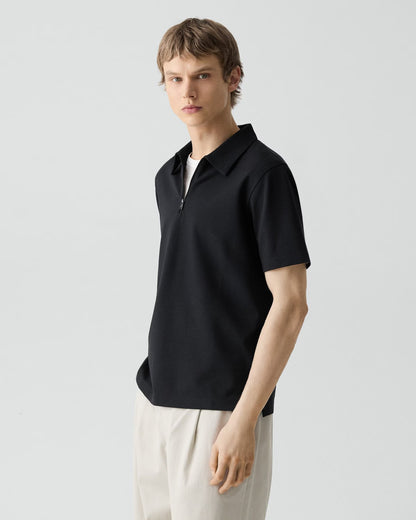 Ryder Quarter-Zip Polo Relay Jersey Black - Theory Men