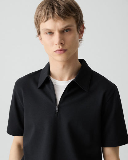 Ryder Quarter-Zip Polo Relay Jersey Black - Theory Men