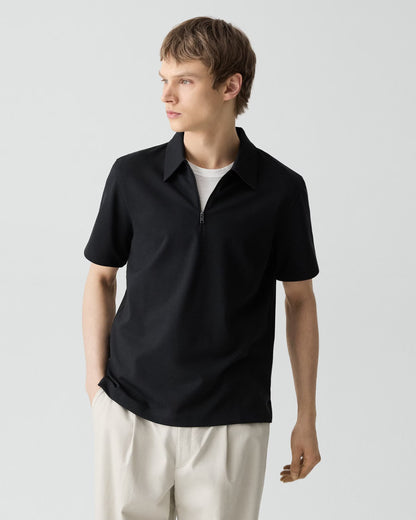 Ryder Quarter-Zip Polo Relay Jersey Black - Theory Men