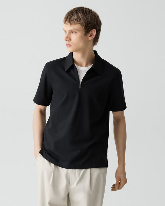 Ryder Quarter-Zip Polo Relay Jersey Black - Theory Men
