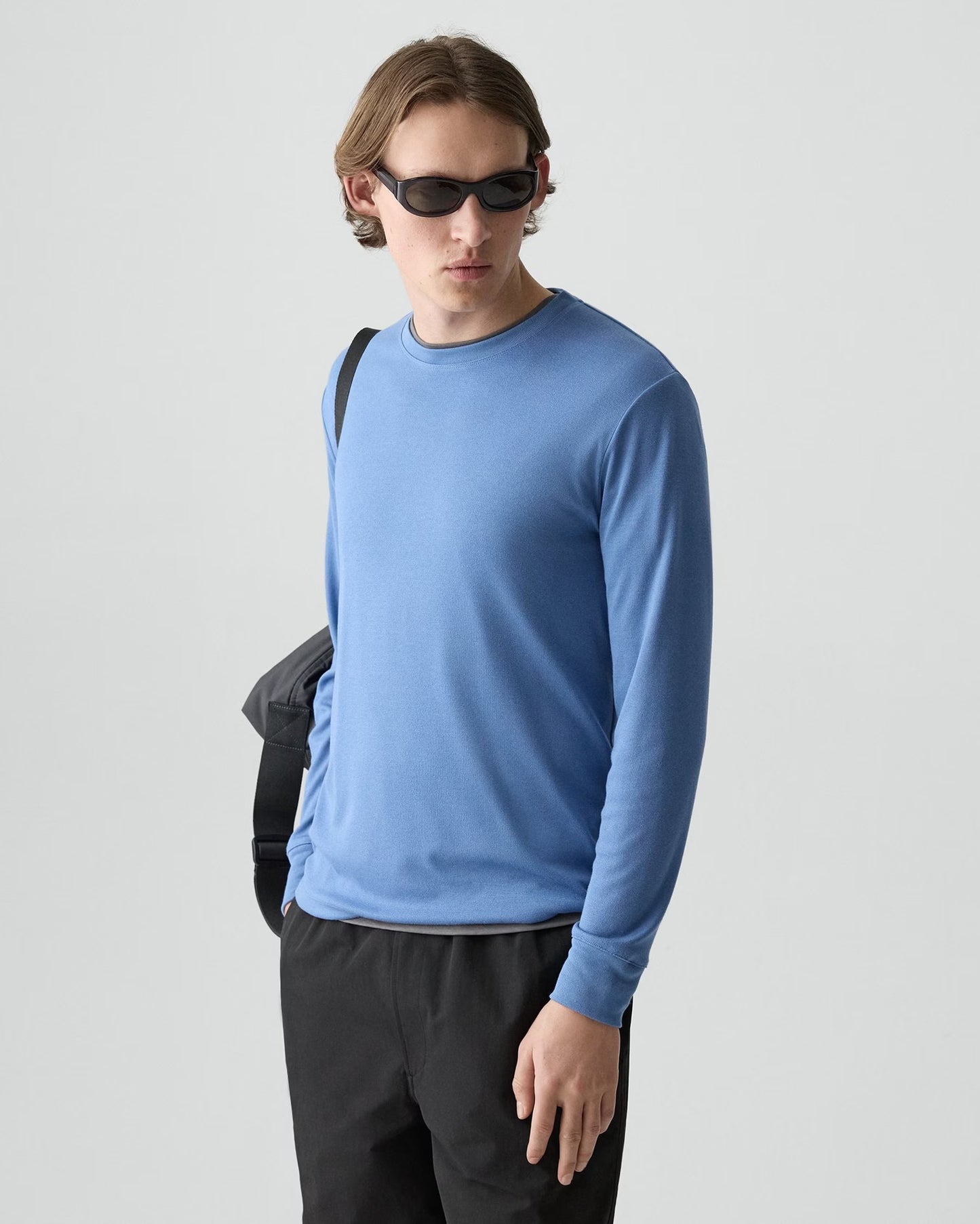 Essential Long-Sleeve Tee Blue Lake - Theory Men