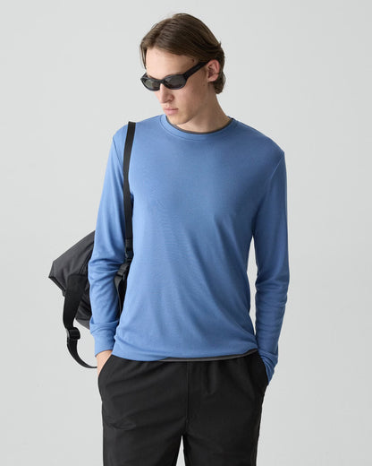 Essential Long-Sleeve Tee Blue Lake - Theory Men