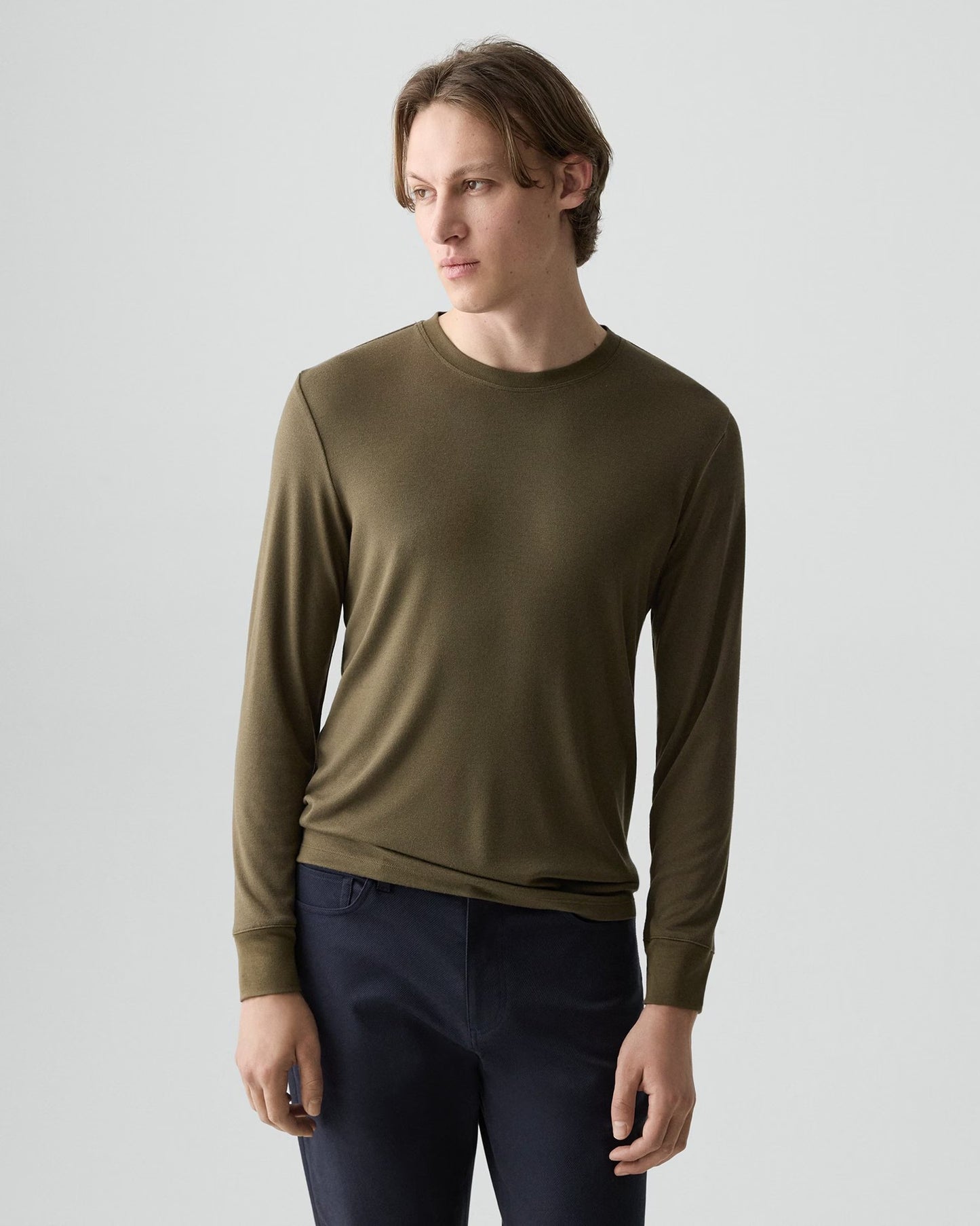 Essential Long-Sleeve Tee Duffle - Theory Men