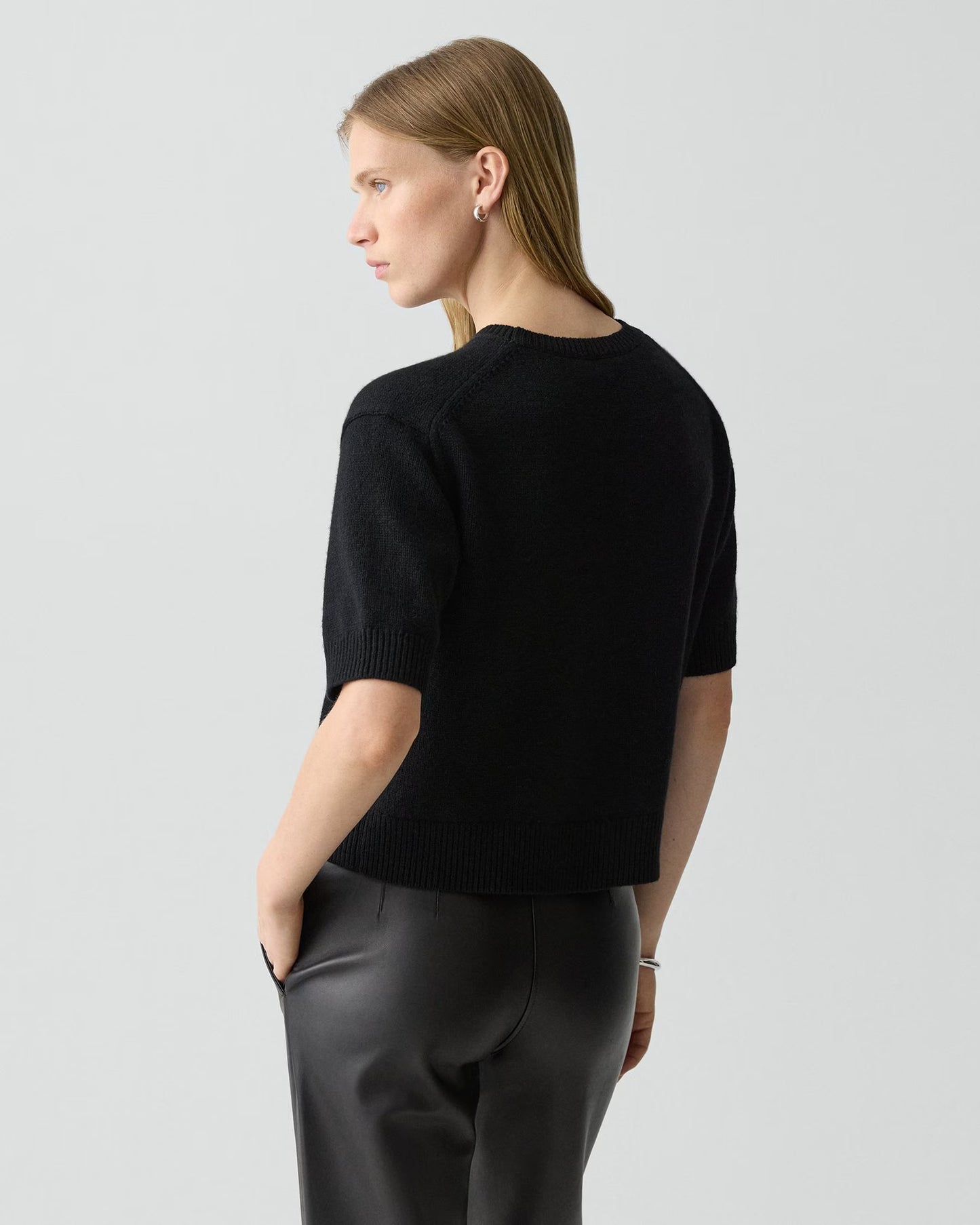Cropped Tee Cashmere Black - Theory Women