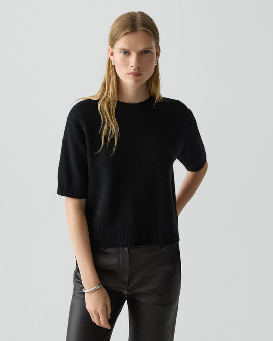 Cropped Tee Cashmere Black - Theory Women