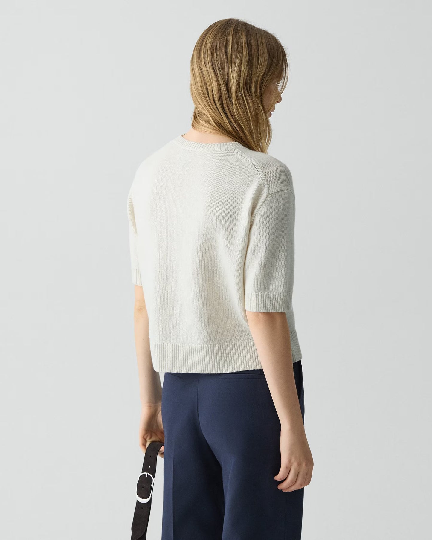 Cropped Tee Cashmere Ivory - Theory Women