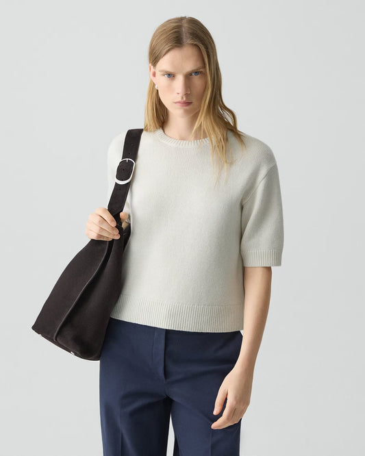 Cropped Tee Cashmere Ivory - Theory Women