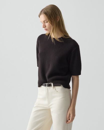 Cropped Tee Cashmere Cacao - Theory Women