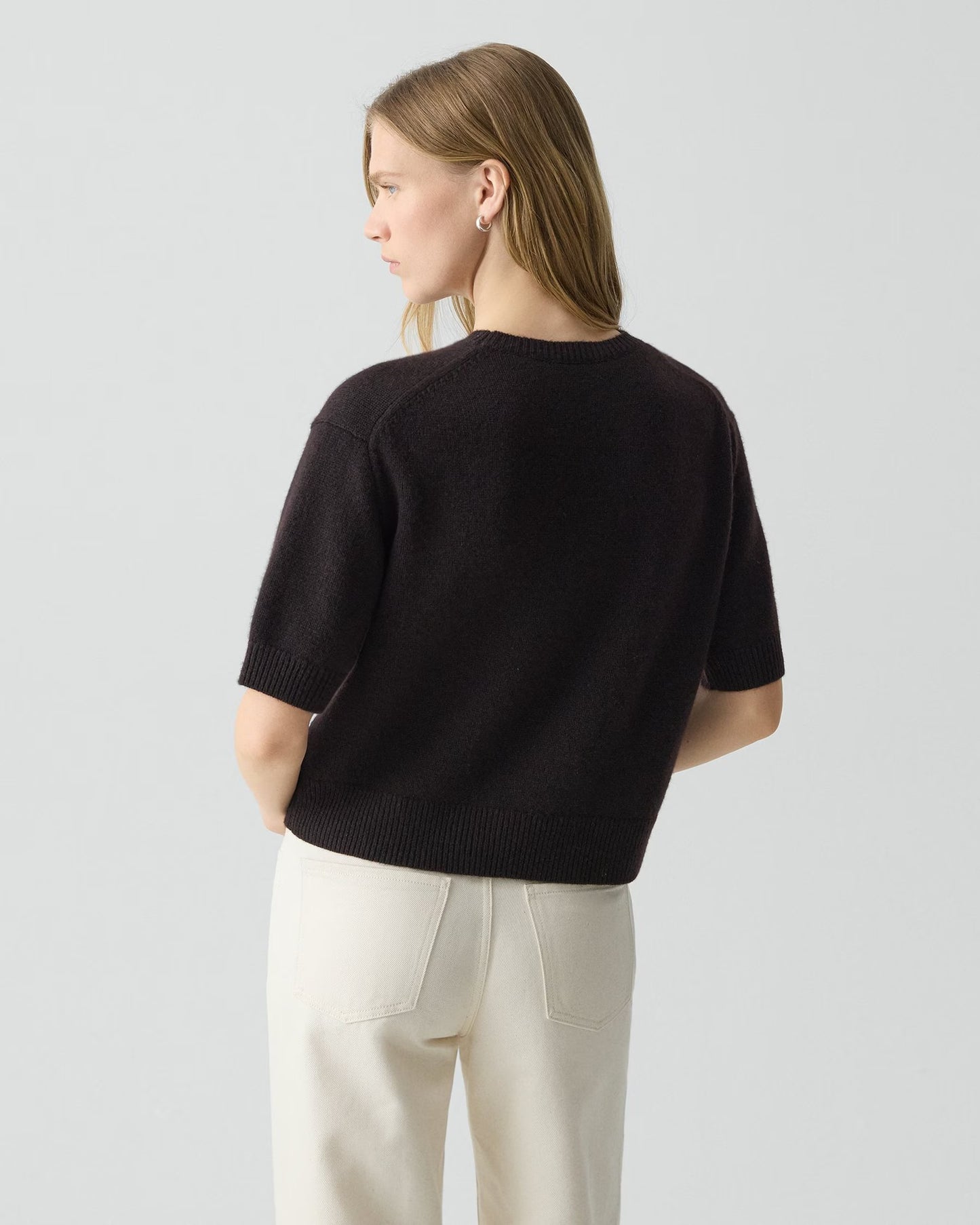 Cropped Tee Cashmere Cacao - Theory Women