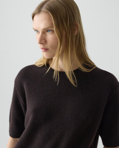 Cropped Tee Cashmere Cacao - Theory Women