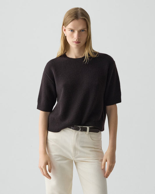 Cropped Tee Cashmere Cacao - Theory Women