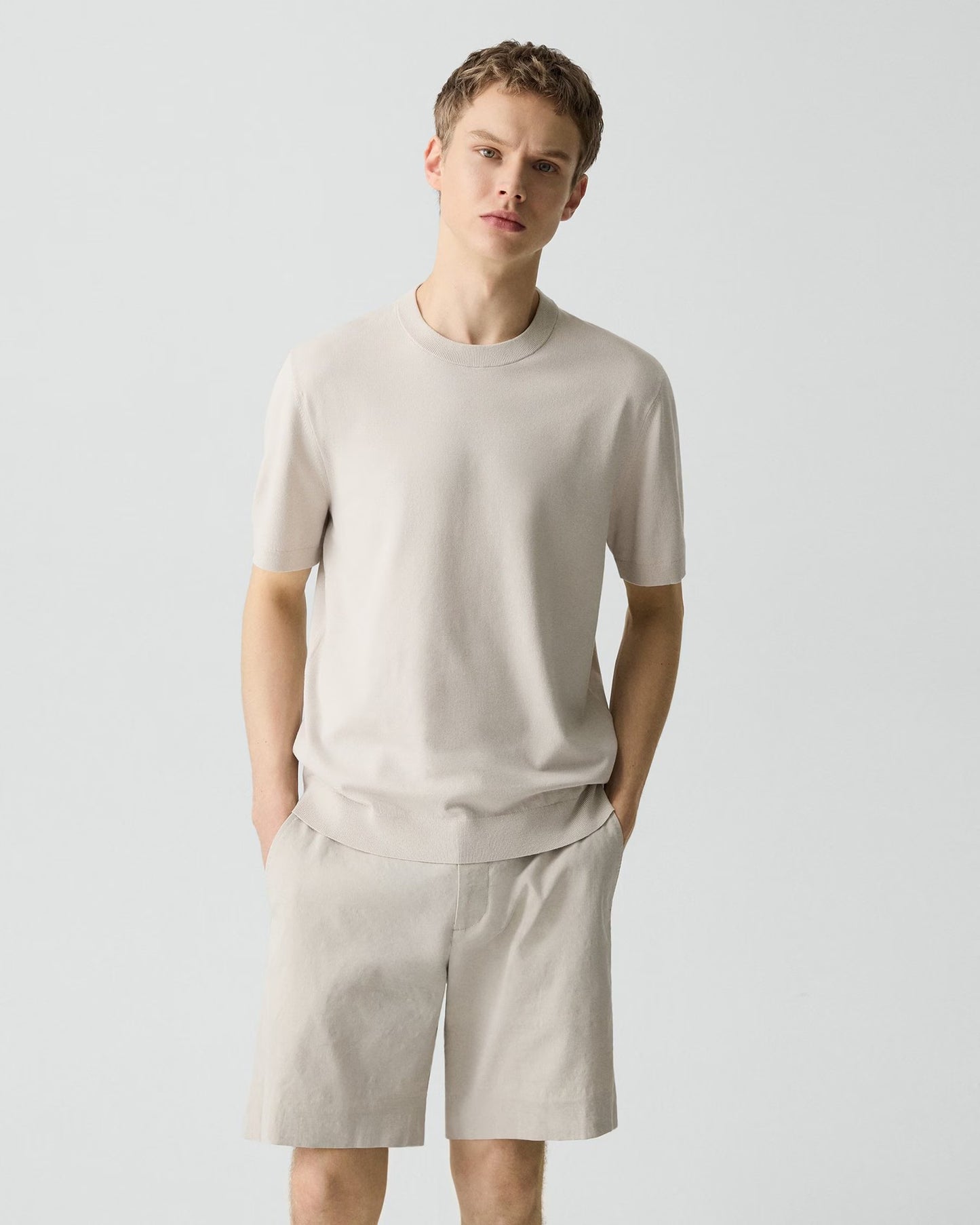 Soris Tee Light Bilen Silver Cloud - Theory Men