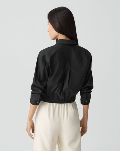 Cropped Shirt Good Cotton Black - Theory Women