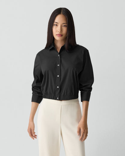 Cropped Shirt Good Cotton Black - Theory Women