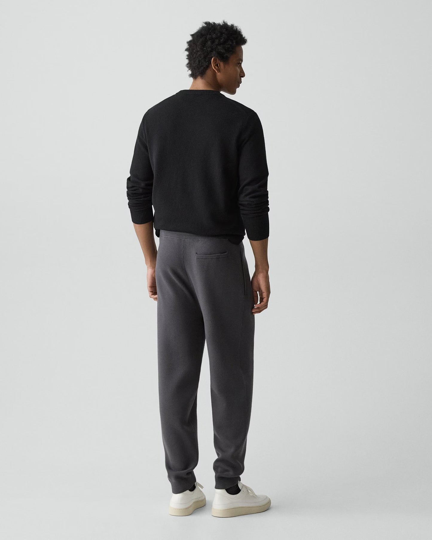 Drawstring Jogger Wool Bilen Charcoal Melange - Theory Men