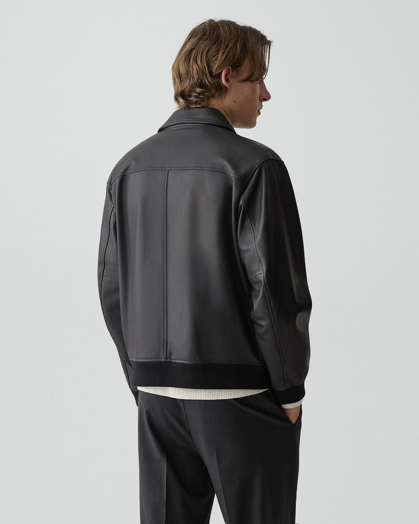 Wyatt Zip Jacket Leather Black - Theory Men