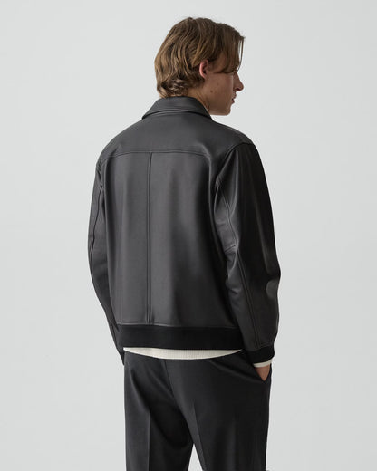 Wyatt Zip Jacket Leather Black - Theory Men
