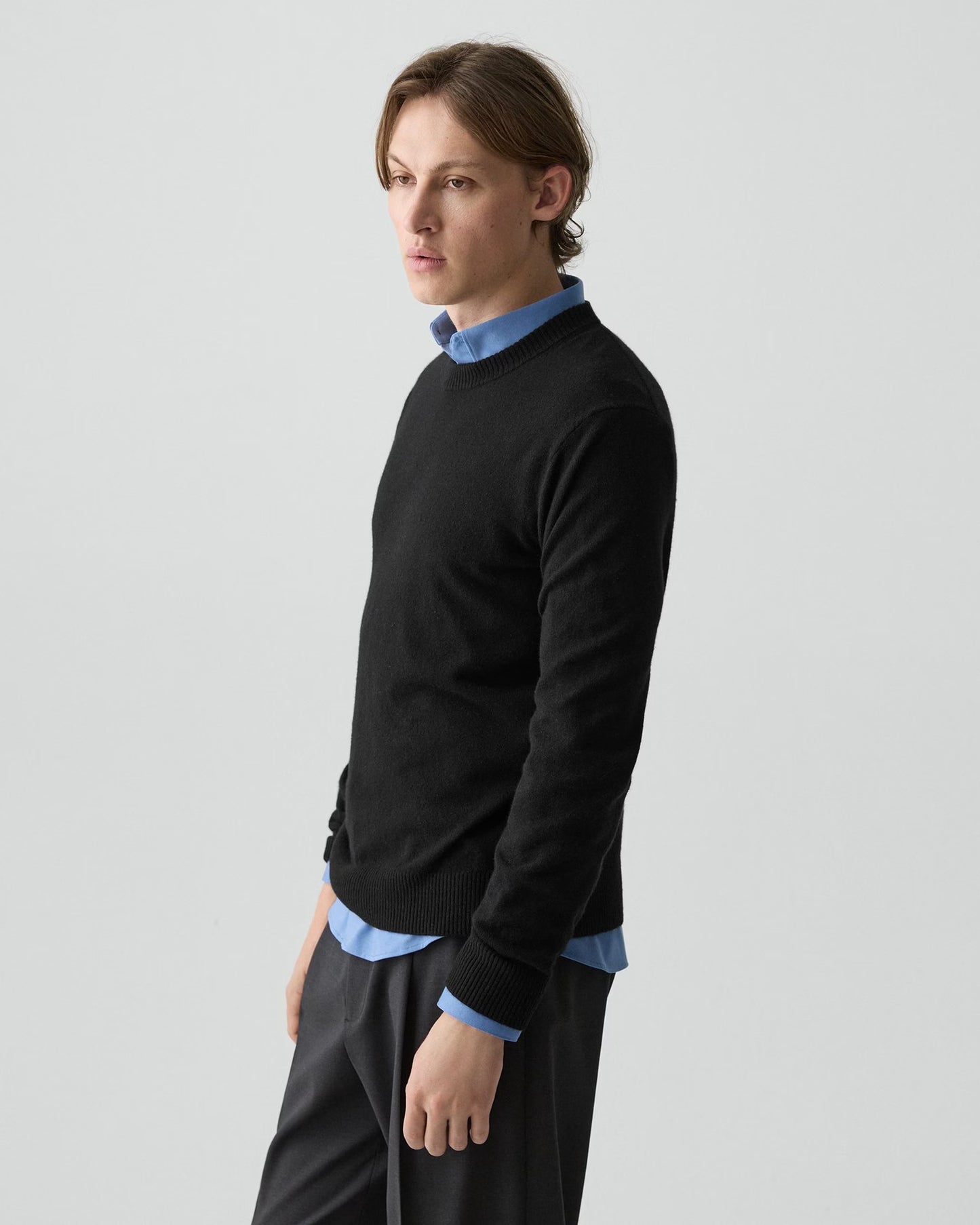 Hilles Crewneck Sweater Cashmere Black - Theory Men