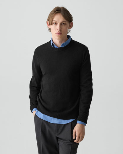 Hilles Crewneck Sweater Cashmere Black - Theory Men