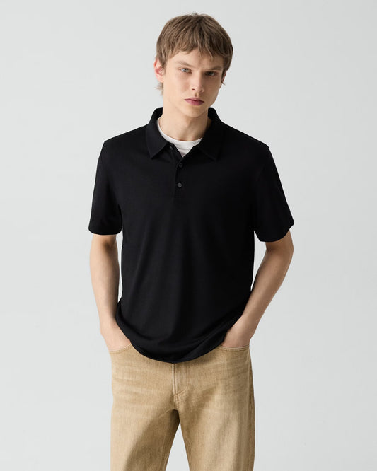 Bron Polo Shirt Anemone Modal Jersey Black - Theory Men