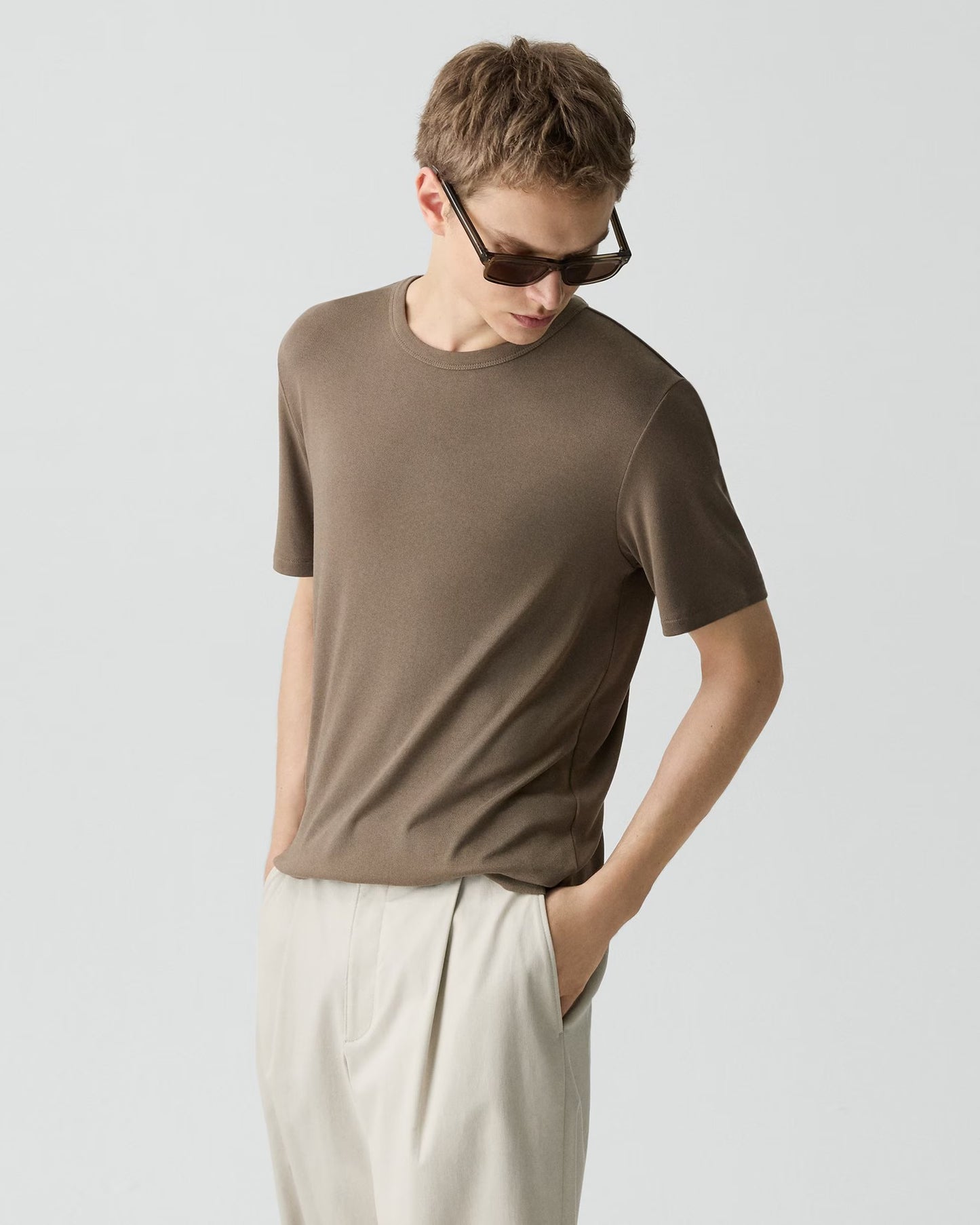 Essential Tee Anemone Modal Jersey Morel - Theory Men