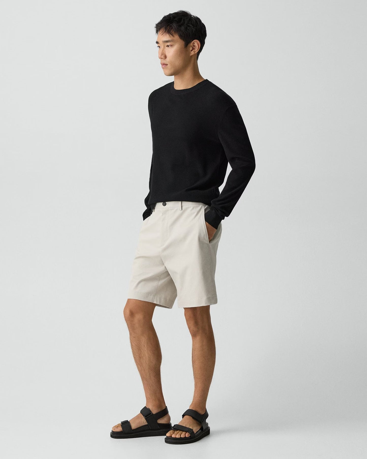 Standard Chino Short Moonsoft Cotton Silver Cloud - Theory Men
