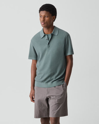 Polo Shirt Silk/Cotton Light Pine Grove - Theory Men