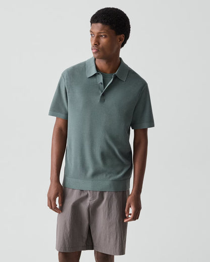 Polo Shirt Silk/Cotton Light Pine Grove - Theory Men