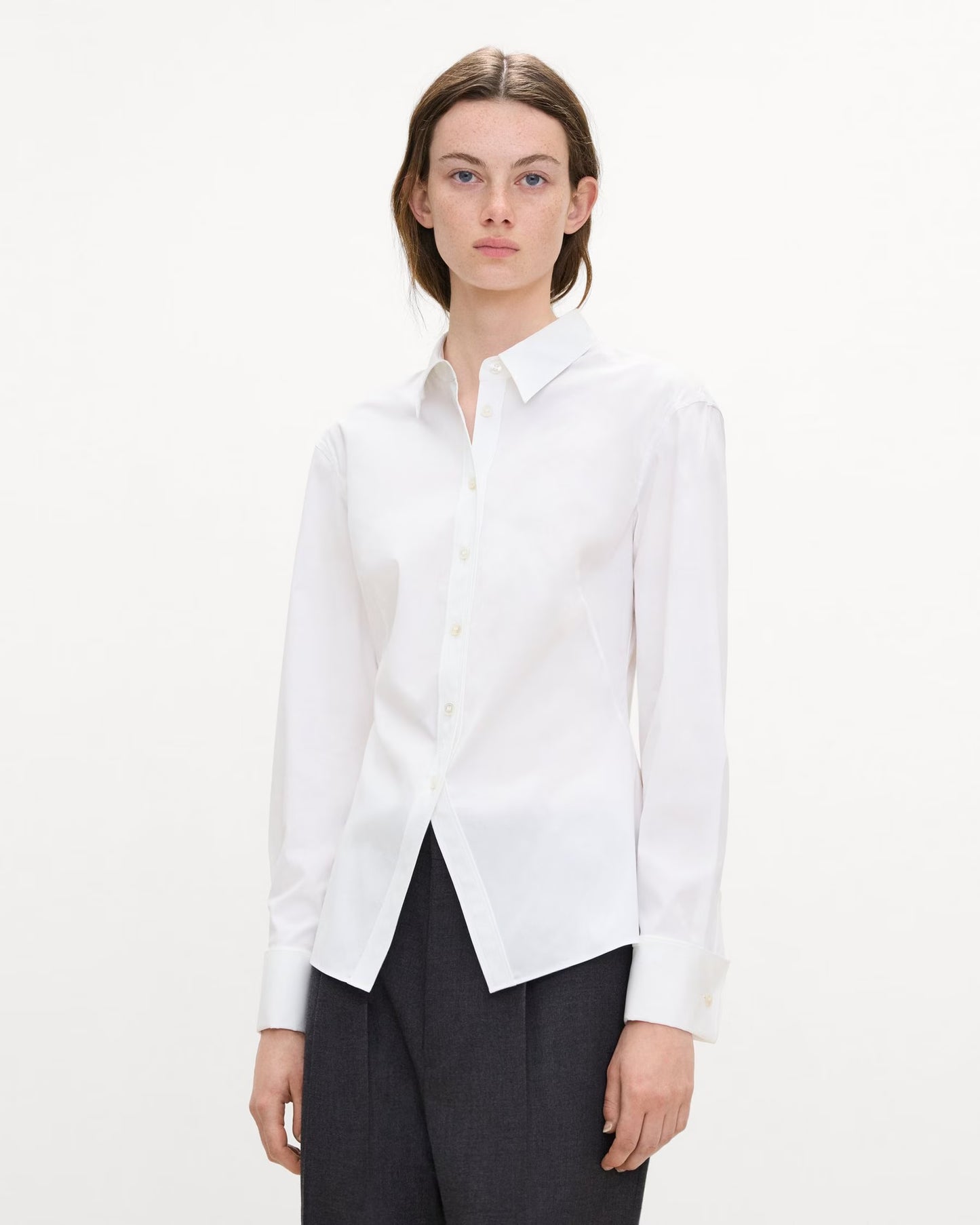 Cutaway Shirt Good Poplin White - Theory Women