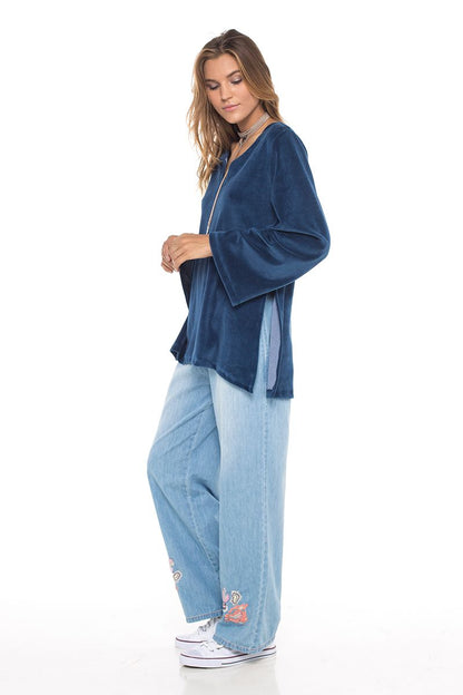 Velour Comfy Top Indigo - Skemo