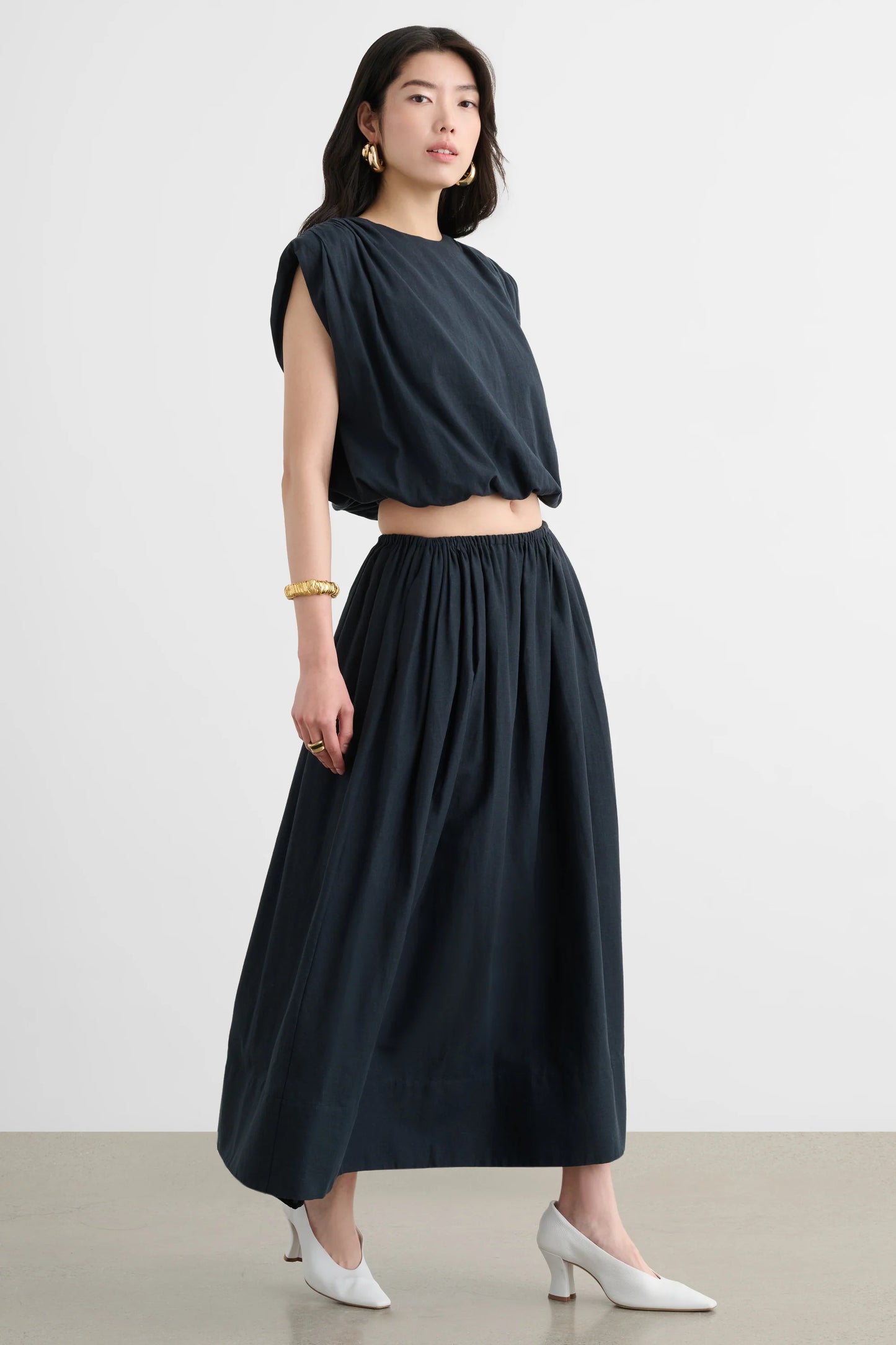 Sirelle Strong Shoulder Top Washed Jet - Toccin