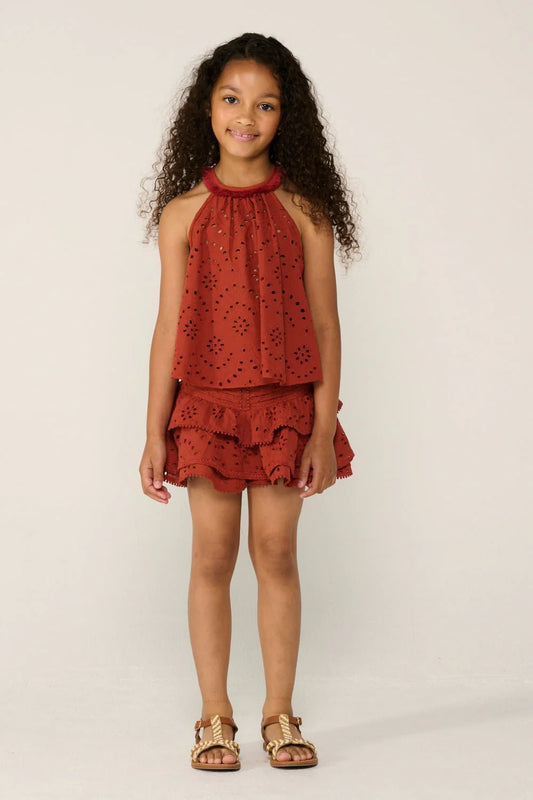 Girls Alizee Mini Skirt Paprika - Poupette St Barth