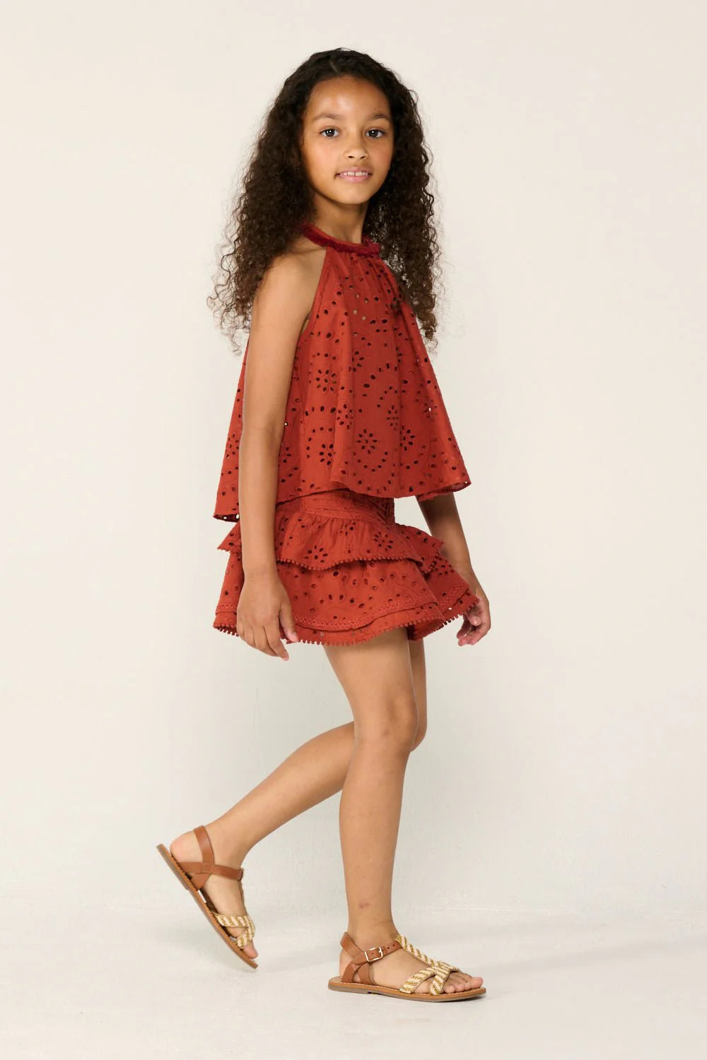 Girls Alizee Mini Skirt Paprika - Poupette St Barth
