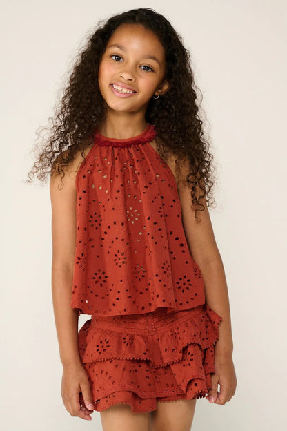 Girls Cleo Top Paprika - Poupette St Barth