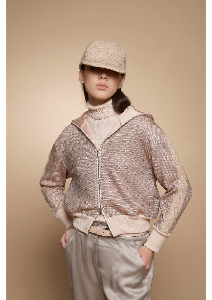 Shimmer Hoodie Rose Gold - Tricot Chic