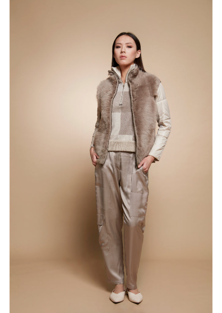 Fur Vest Mushroom - Tricot Chic