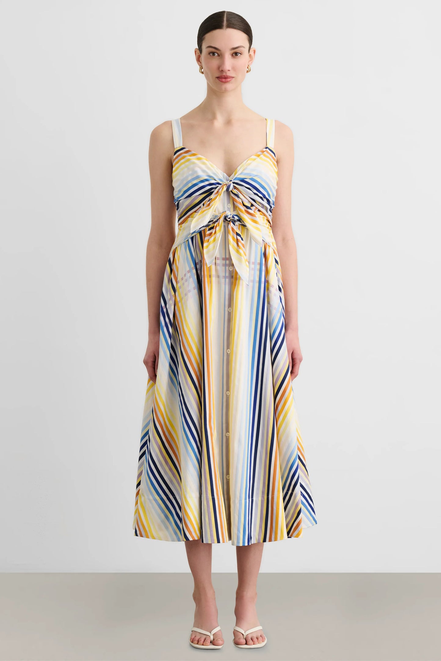 Wren Double Tie-Front Midi Dress Sunset - Toccin