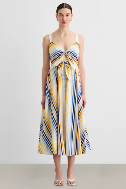 Wren Double Tie-Front Midi Dress Sunset - Toccin