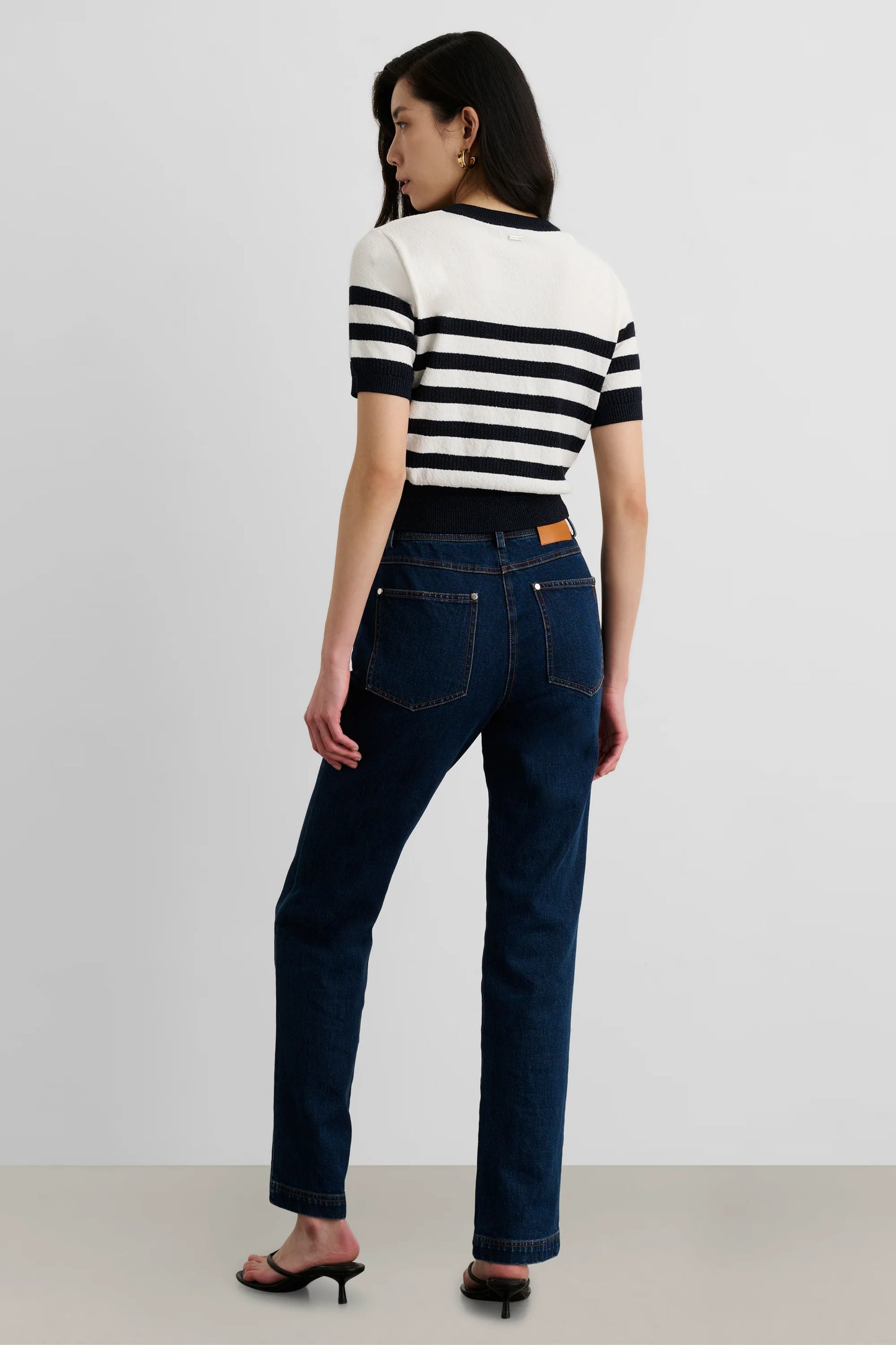 Velda Short Sleeve Sweater Midnight/Optic - Toccin