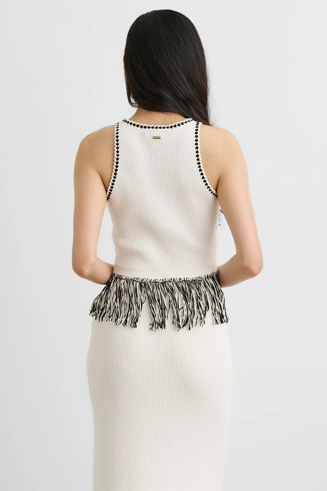 Dottie Fringe Racer Tank Optic/Jet - Toccin