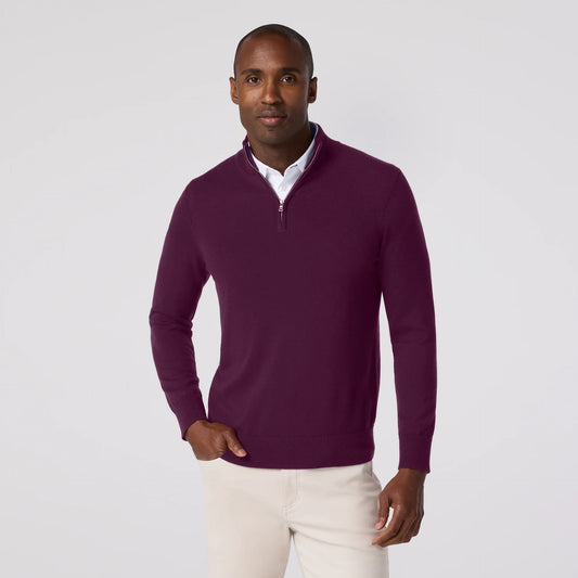 Heritage Quarter Zip Eggplant - Mizzen + Main