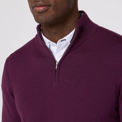 Heritage Quarter Zip Eggplant - Mizzen + Main