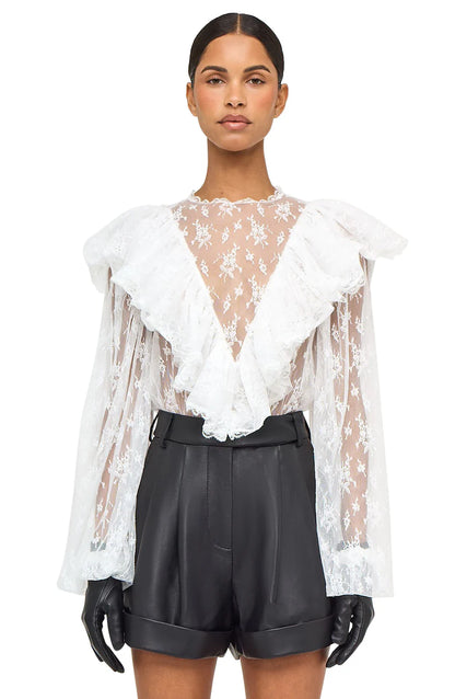 Talia Blouse Ivory - Ronny Kobo