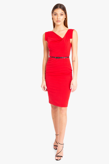 Jackie O Dress Red - Black Halo