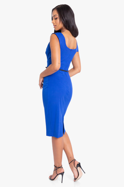 Jackie O Dress Cobalt - Black Halo