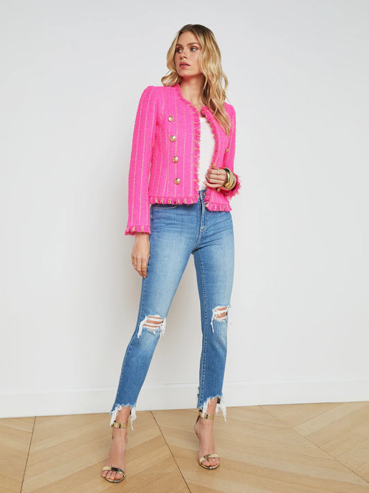 Tinlee Tweed Jacket Pink Gold - L'AGENCE